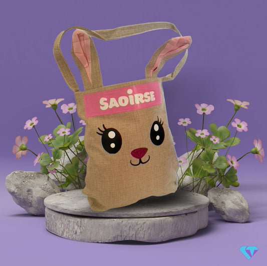 Personalised Pink Bunny Tote Bag