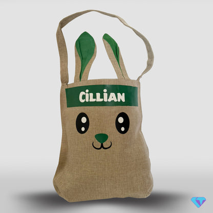 Personalised Green Bunny Tote Bag