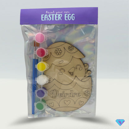 Cute Hatchling - Personalised Paint your Own Wooden Easter Egg